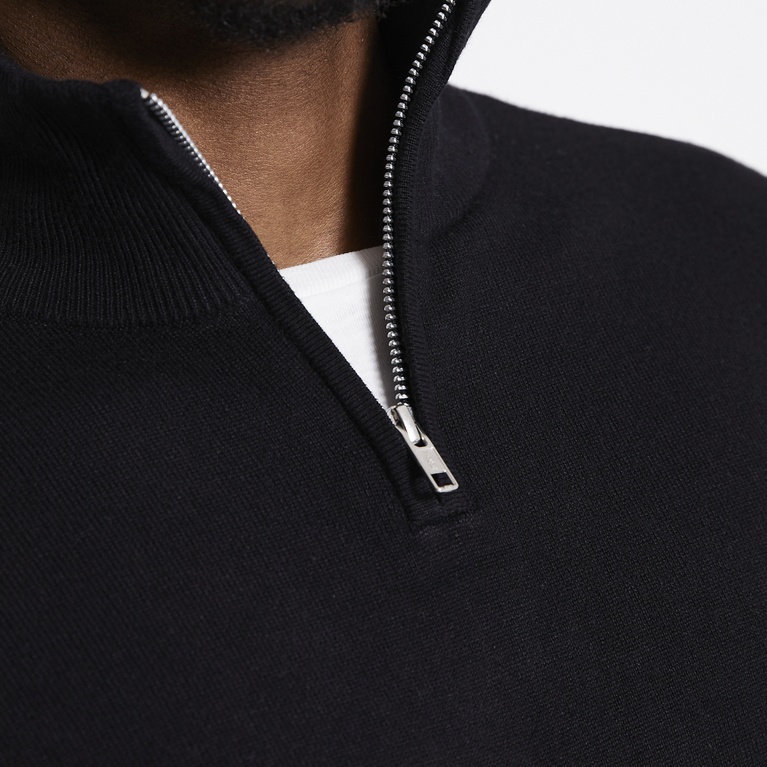 Half-zip knit sweater "Thin" Black 2